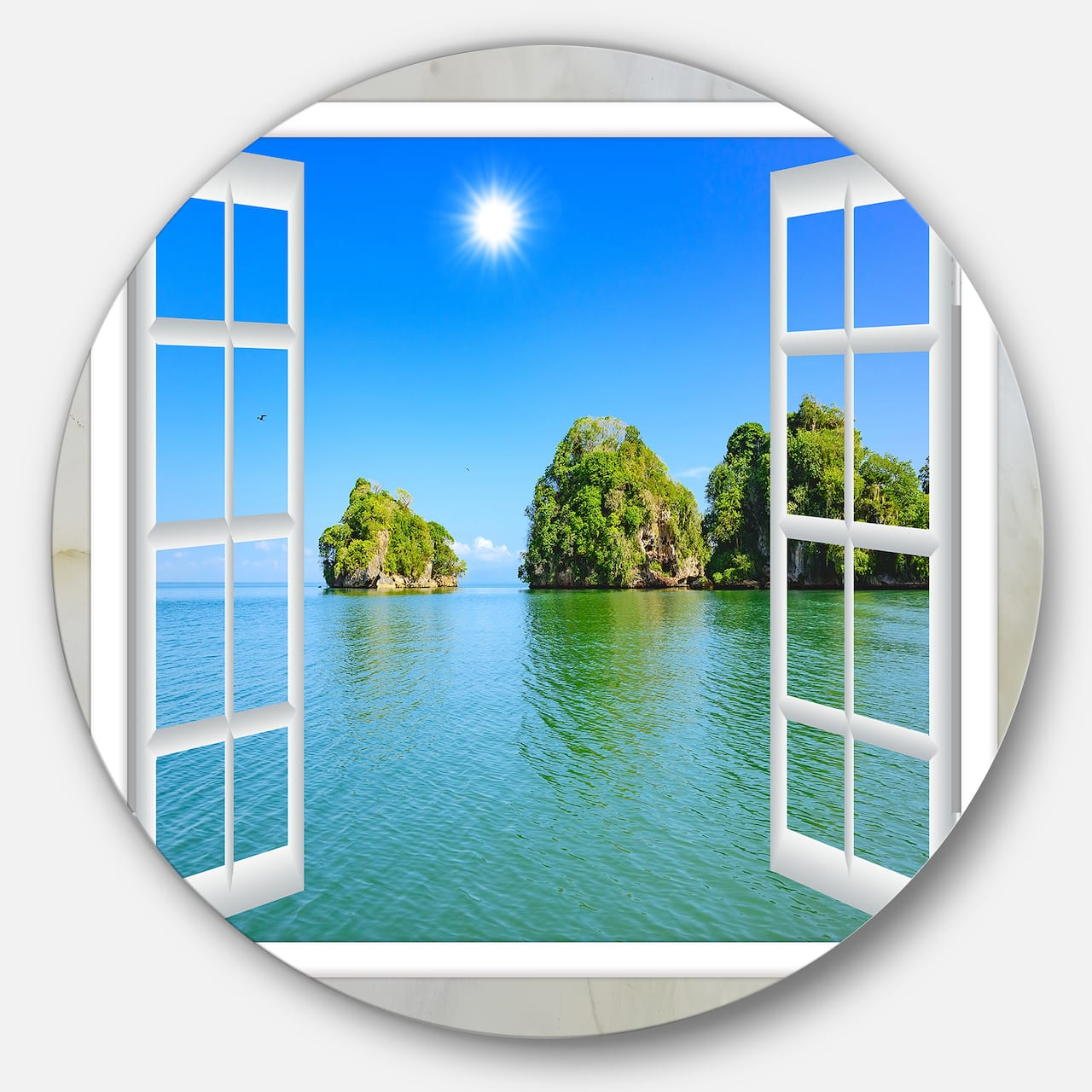 Designart - Open Window to Ocean Islets' Oversized Landscape Wall Art Print
